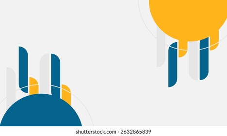 Modern Corporate Presentation Background with Abstract Geometric Shapes. Blue and Yellow Business Template for Reports, Web Banners, and Pitch Deck Slides