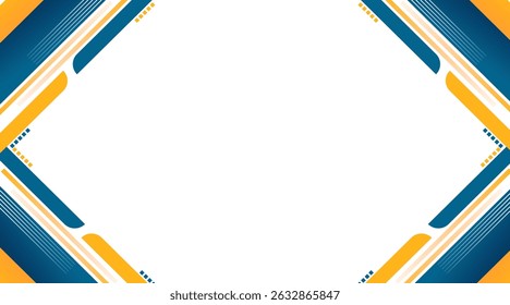 Apresentação Corporativa Moderna Fundo com Formas Geométricas Abstratas. Modelo de negócios azul e amarelo para relatórios, banners da Web e slides