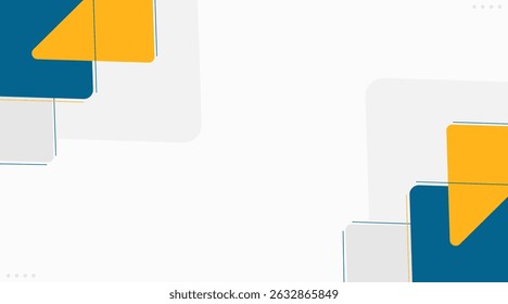 Apresentação Corporativa Moderna Fundo com Formas Geométricas Abstratas. Modelo de negócios azul e amarelo para relatórios, banners da Web e slides