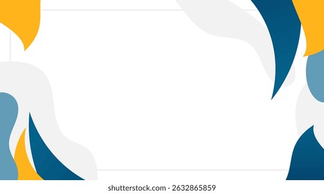 Modern Corporate Presentation Background with Abstract Geometric Shapes. Blue and Yellow Business Template for Reports, Web Banners, and Pitch Deck Slides