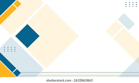 Apresentação Corporativa Moderna Fundo com Formas Geométricas Abstratas. Modelo de negócios azul e amarelo para relatórios, banners da Web e slides