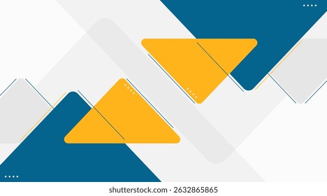 Apresentação Corporativa Moderna Fundo com Formas Geométricas Abstratas. Modelo de negócios azul e amarelo para relatórios, banners da Web e slides