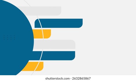 Apresentação Corporativa Moderna Fundo com Formas Geométricas Abstratas. Modelo de negócios azul e amarelo para relatórios, banners da Web e slides