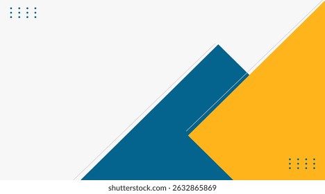Apresentação Corporativa Moderna Fundo com Formas Geométricas Abstratas. Modelo de negócios azul e amarelo para relatórios, banners da Web e slides