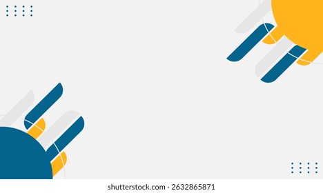 Apresentação Corporativa Moderna Fundo com Formas Geométricas Abstratas. Modelo de negócios azul e amarelo para relatórios, banners da Web e slides