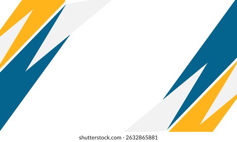Modern Corporate Presentation Background with Abstract Geometric Shapes. Blue and Yellow Business Template for Reports, Web Banners, and Pitch Deck Slides
