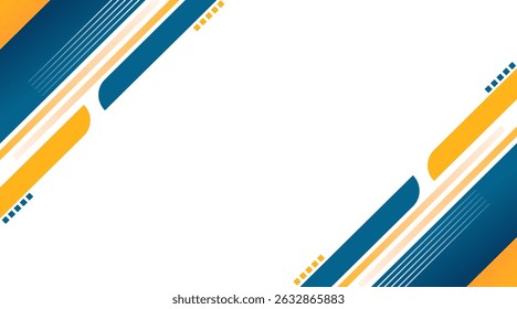 Apresentação Corporativa Moderna Fundo com Formas Geométricas Abstratas. Modelo de negócios azul e amarelo para relatórios, banners da Web e slides
