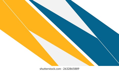 Apresentação Corporativa Moderna Fundo com Formas Geométricas Abstratas. Modelo de negócios azul e amarelo para relatórios, banners da Web e slides
