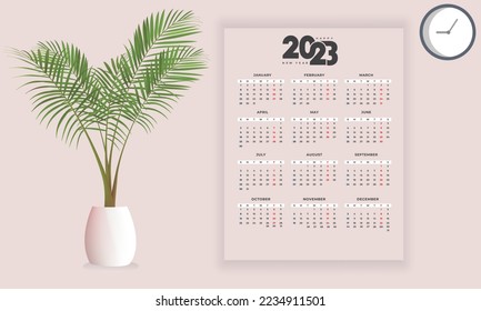 Modern corporate presentation Calendar design template 2023, Calendar design 2023, Colander mock-up design, Colander background  