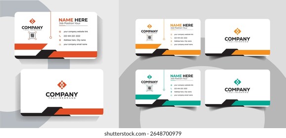 Modern Corporate and Professional Business Card Template with Clean and Professional Layout
