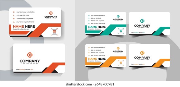 Modern Corporate and Professional Business Card Template with Clean and Professional Layout
