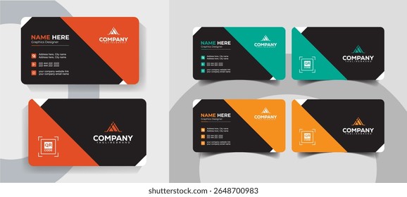 Modern Corporate and Professional Business Card Template with Clean and Professional Layout
