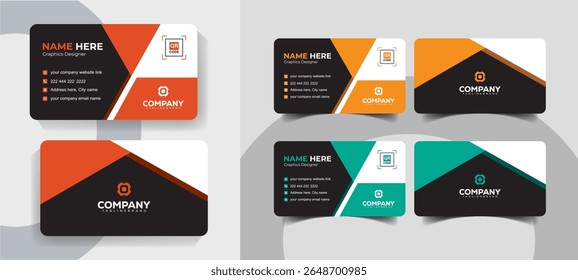 Modern Corporate and Professional Business Card Template with Clean and Professional Layout

