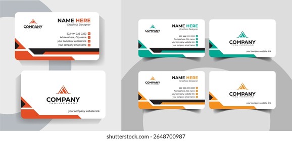 Modern Corporate and Professional Business Card Template with Clean and Professional Layout
