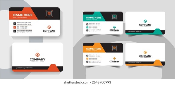 Modern Corporate and Professional Business Card Template with Clean and Professional Layout

