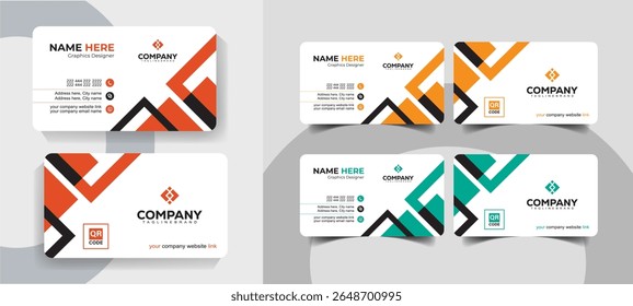 Modern Corporate and Professional Business Card Template with Clean and Professional Layout
