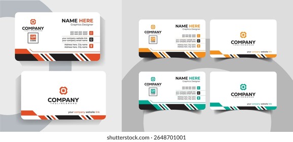 Modern Corporate and Professional Business Card Template with Clean and Professional Layout
