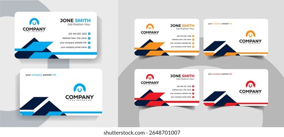 Modern Corporate and Professional Business Card Template with Clean and Professional Layout
