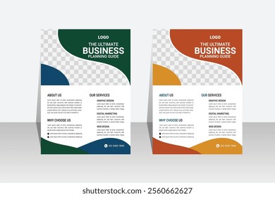 Modern Corporate professional business flyer vector template design set	
