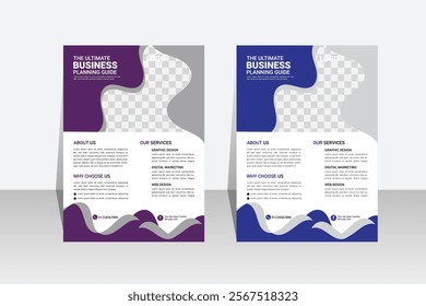 Modern Corporate professional business flyer vector template design set	