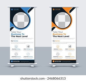 Modern corporate roll up banner design template, Vector illustrator