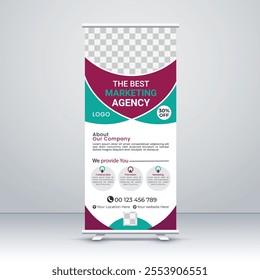 Modern Corporate roll-up banner design, professional business roll up stand banner template