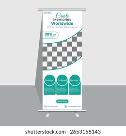 Modern Corporate Roll-Up Banner for Travel Agency Promotion