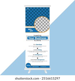 Modern Corporate rollup template design,corporate banners