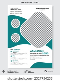 Modern And Corporate School Admission Kids Flyer design template.