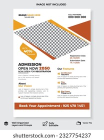 Modern And Corporate School Admission Kids Flyer design template.