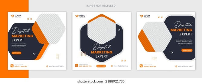 Modern Corporate social media post design template, modern shapes website post design layout