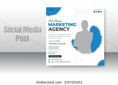 Modern corporate social media post design bundle, business social media post template with white background