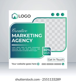 Modern Corporate Social Media Post banner Template, Social media post layout design template. Digital marketing agency post