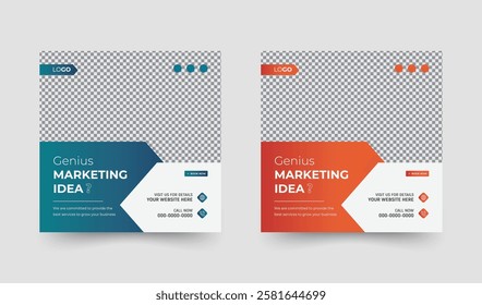 Modern corporate social media post design for business marketing agency promotion and advertising