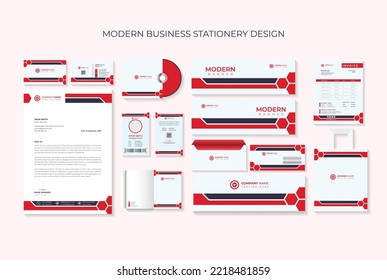 Modern Corporate Stationary Design Vector Template