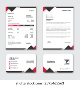 Modern Corporate Stationery Design Invoice Letterhead business card Template