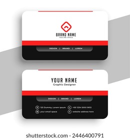 modern corporate visiting card template in black and white vector