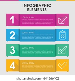 Modern correct infographic template. infographic design with correct icons includes tick. can be used for presentation, diagram, annual report, web design.