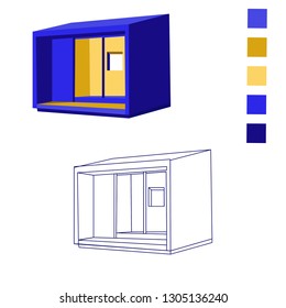 modern cottage from container  beach house vector  isolated