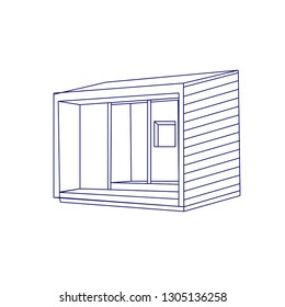 modern cottage from container  beach house vector  isolated