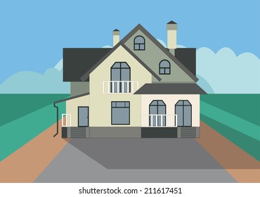 cabaña moderna (ilustración plana)