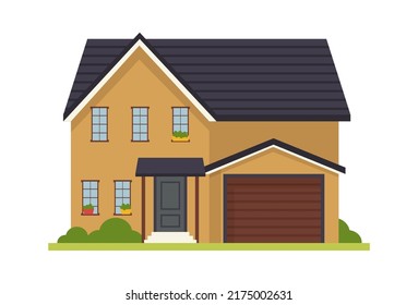 Modern cottage house. Vector illustration