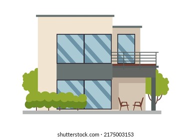 Casa de campo moderna. Ilustración del vector