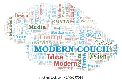 Modern Couch word cloud. Wordcloud made with text only.
