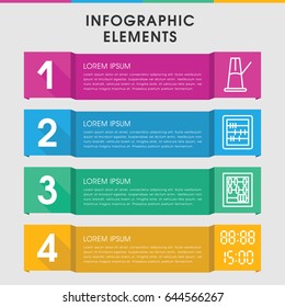 Modern count infographic template. infographic design with count icons includes abacus, digital time. can be used for presentation, diagram, annual report, web design.