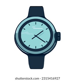 Modern countdown on elegant wristwatch icon isolated