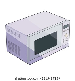 Modern countertop microwave oven featuring a digital control panel, viewing window, control dial, and compact countertop design. Isolated on white background for home kitchen, food preparation, appliance catalogs, product presentations, commercial branding, retail advertising, and technical illustration projects.