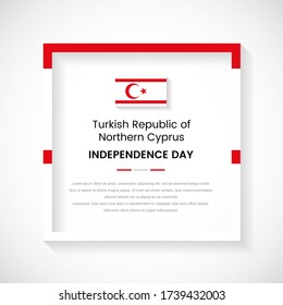 Modern country frame with text for Independence day of Turkish Republic of Northern Cyprus