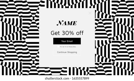 Modern coupon template for web. Universal background with geometric elements for promotion, social media, mobile apps. Discount promo backgrounds with abstract pattern. Email ad newsletter layouts