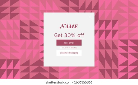 Modern coupon template for web. Universal background with geometric elements for promotion, social media, mobile apps. Discount promo backgrounds with abstract pattern. Email ad newsletter layouts